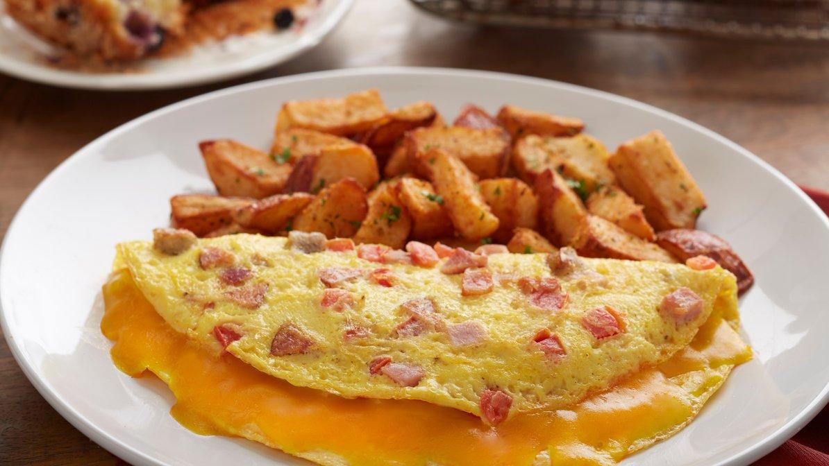 Bacon Ham and Sausage Omelet