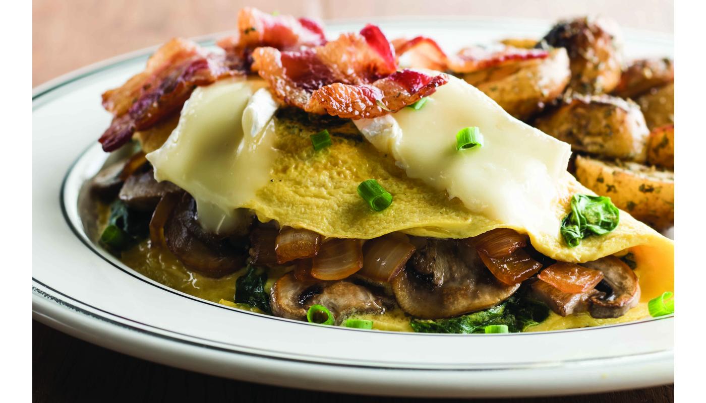 Mush, Bacon and Brie Omelet