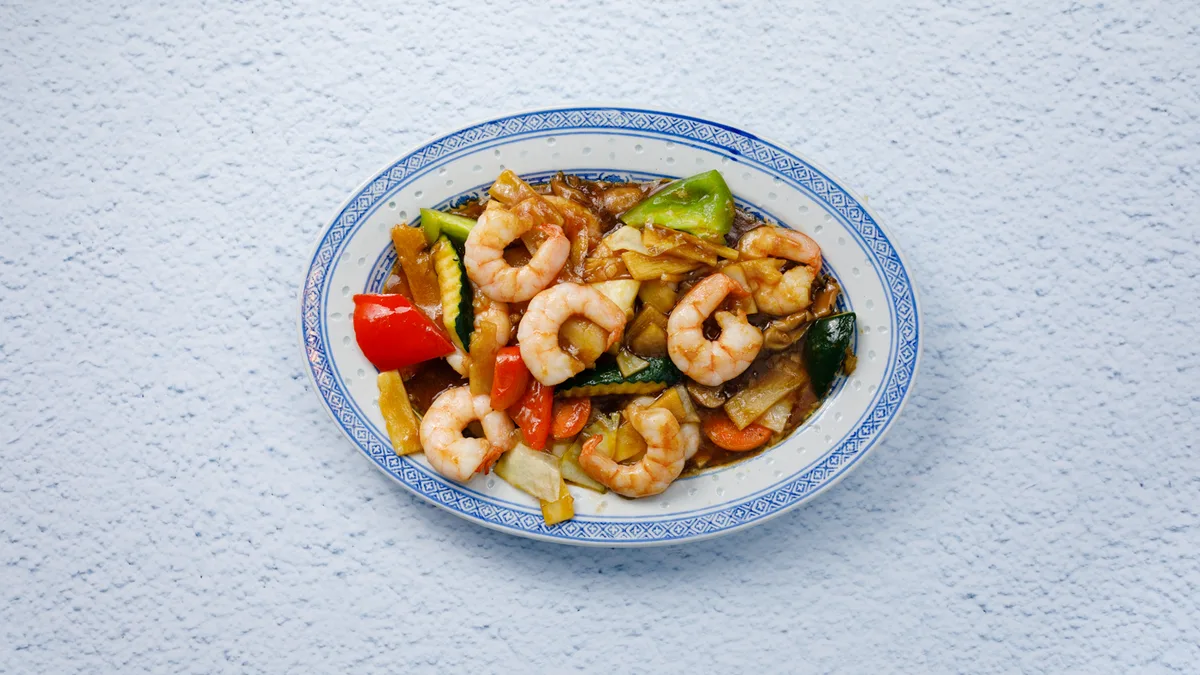 Räkor med Blandade Grönsaker