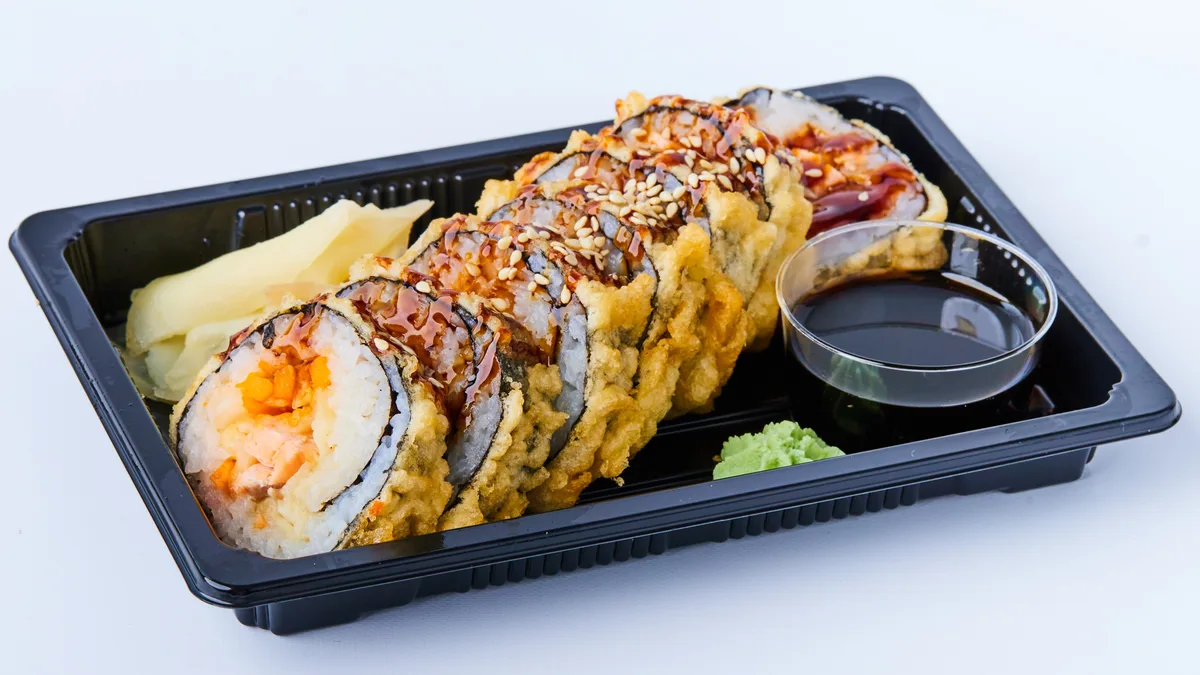 30. Helfritert laks maki - 7 biter