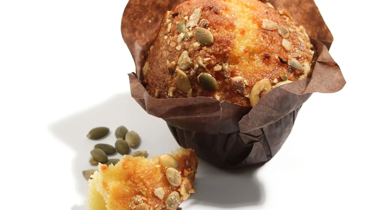 Muffin mrkvový s tekvicovým posypom