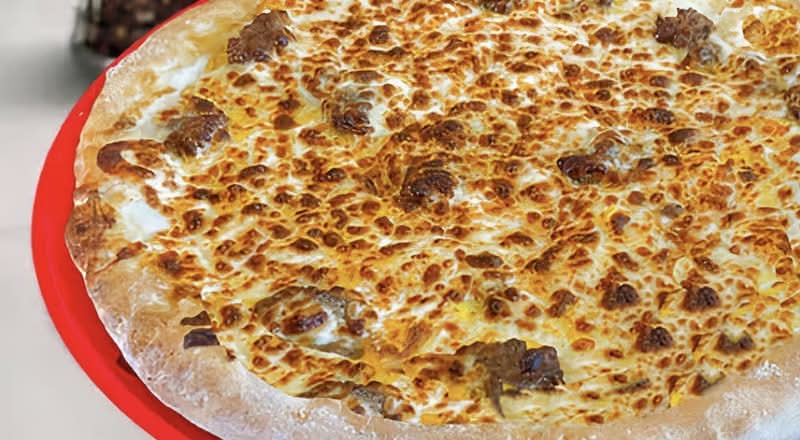 Scrambled Sausage Breakfast Pizza