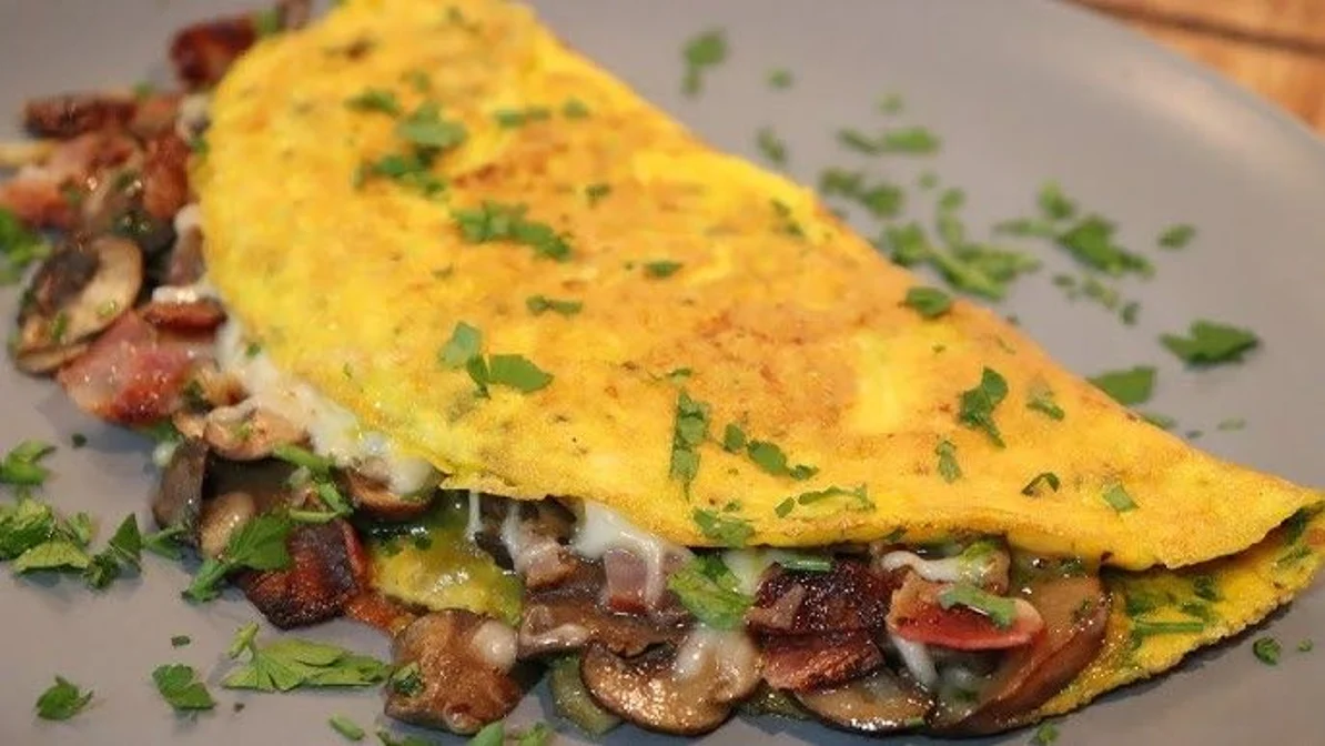 Bacon, Ham and Cheese Omelet