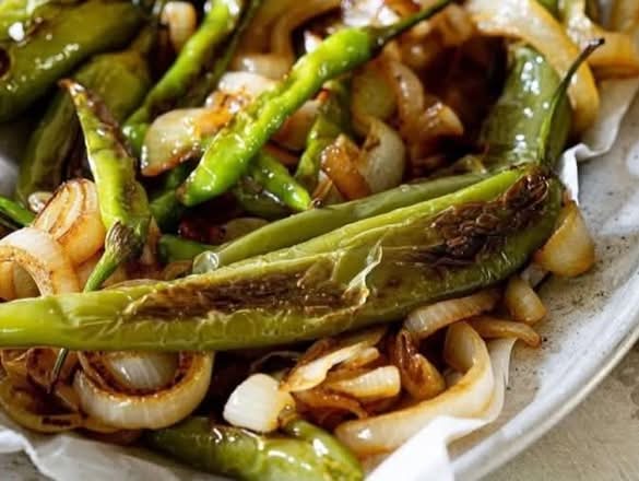 Grilled Onions and Jalapenos