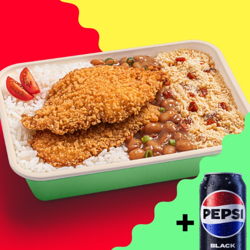 Frango Empanado com Farofa + Bebida