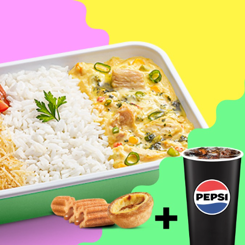 Fricassé de Frango + Bebida e Sobremesa