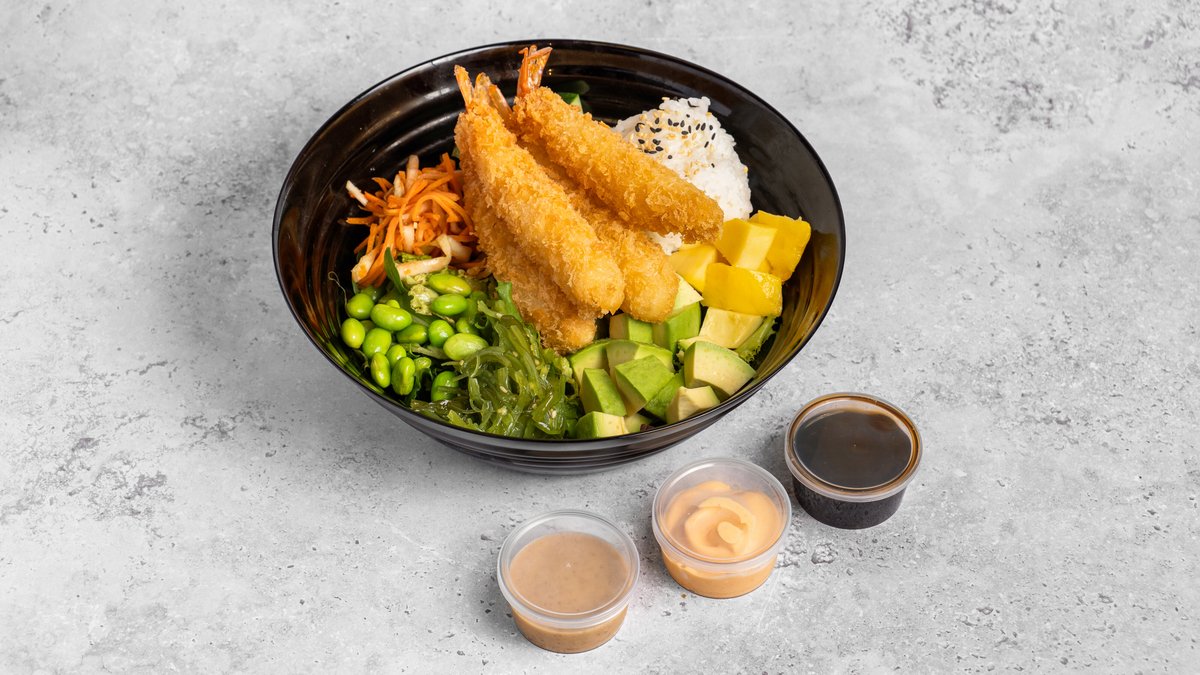 Crispy  Fried Scampi Poke Bowl