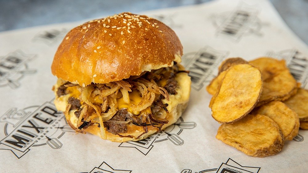 Oklahoma onion smash burger single