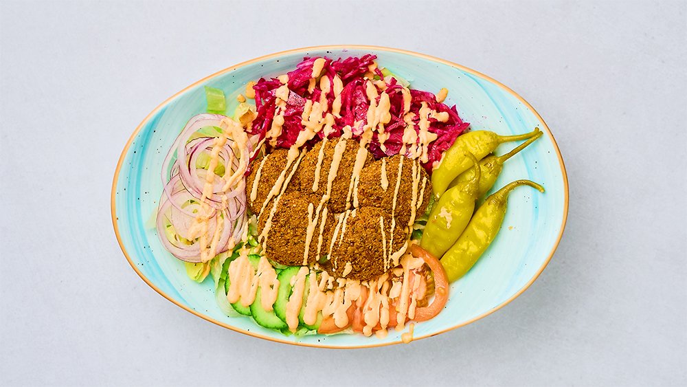 Kebab-och falafelsallad