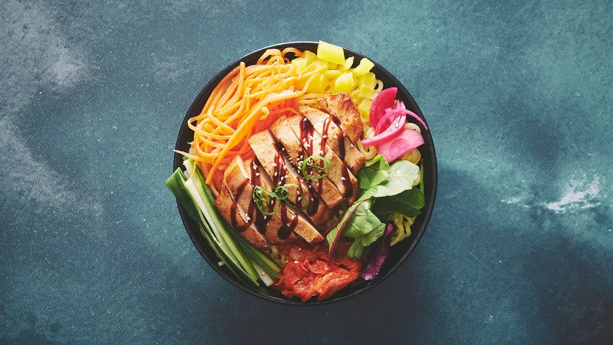 Grilled chicken﻿ noodle bowl