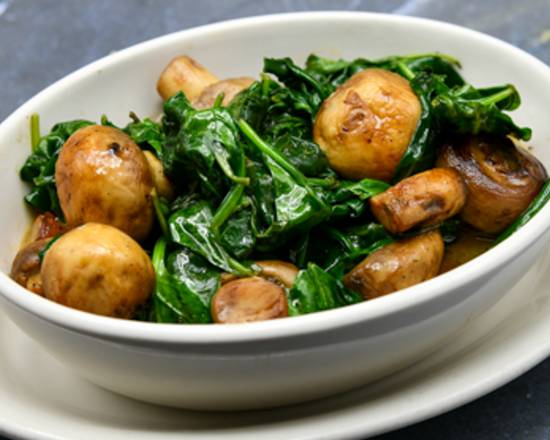Sauteed Spinach and Button Mushrooms