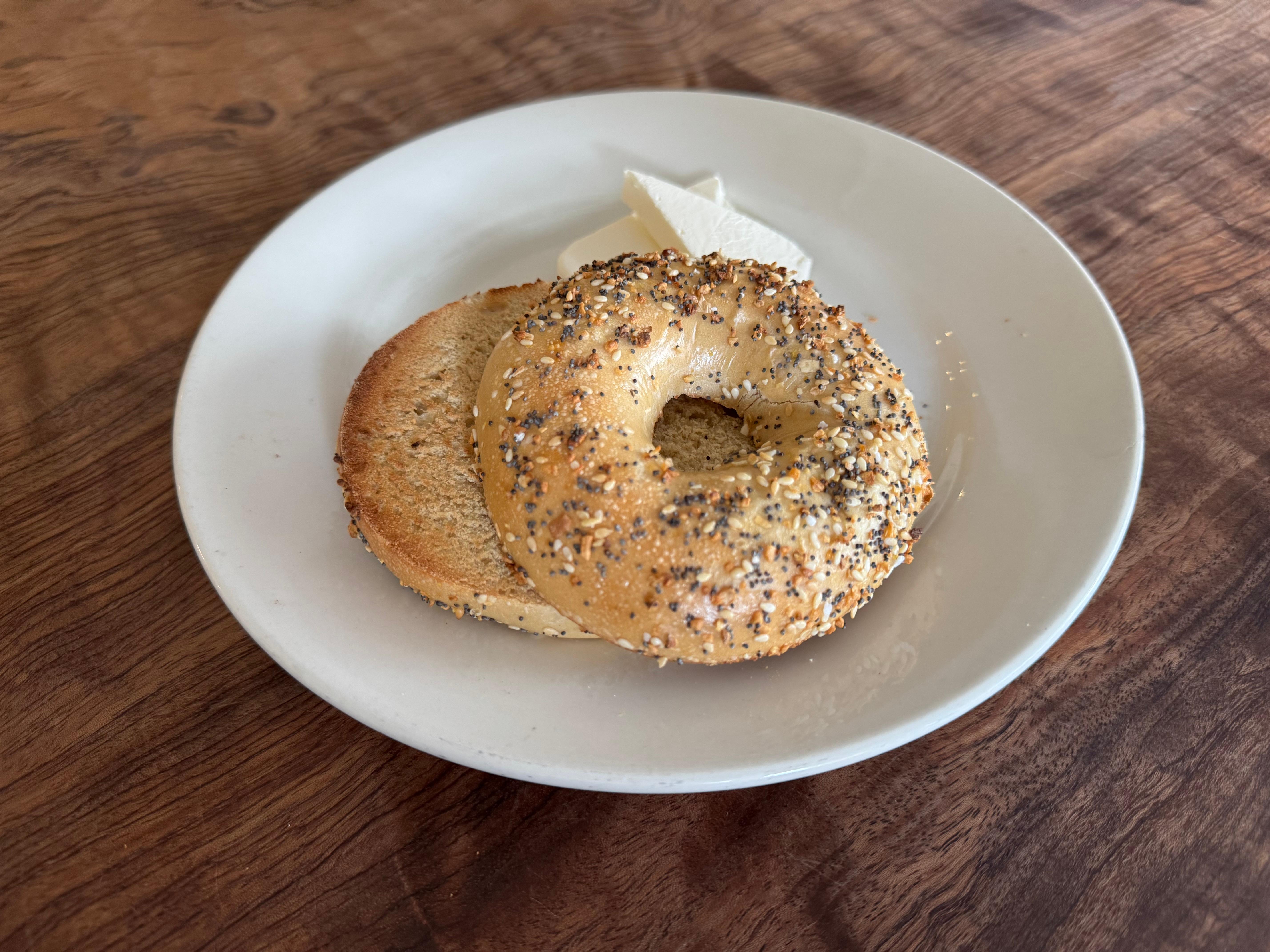 Toasted Bagel and Cream Cheese