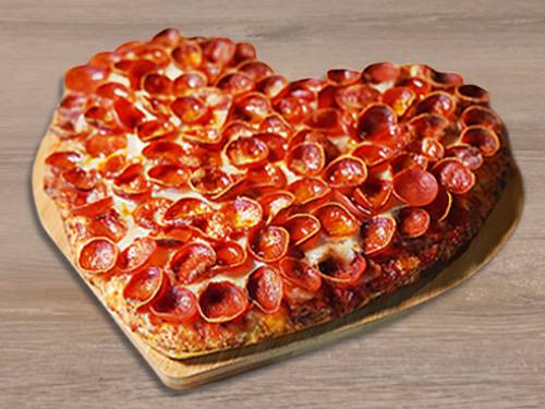 Pepperoni Heart Shaped Pizza