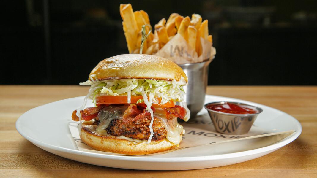 Blackened Chicken Burger and Fries