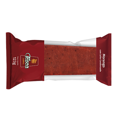 Paleta de morango com leite condensado