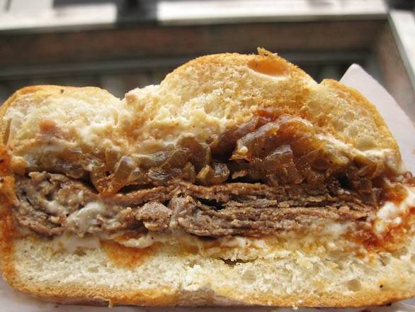 NYC cheesesteak on Kaiser Roll