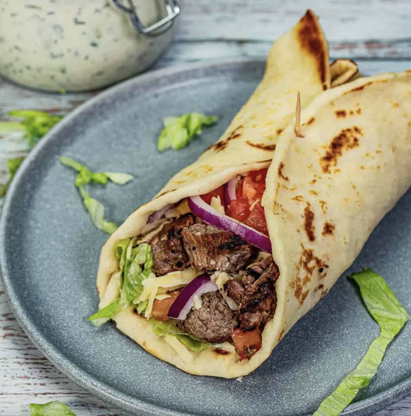 Lamb Souvlaki Sandwich