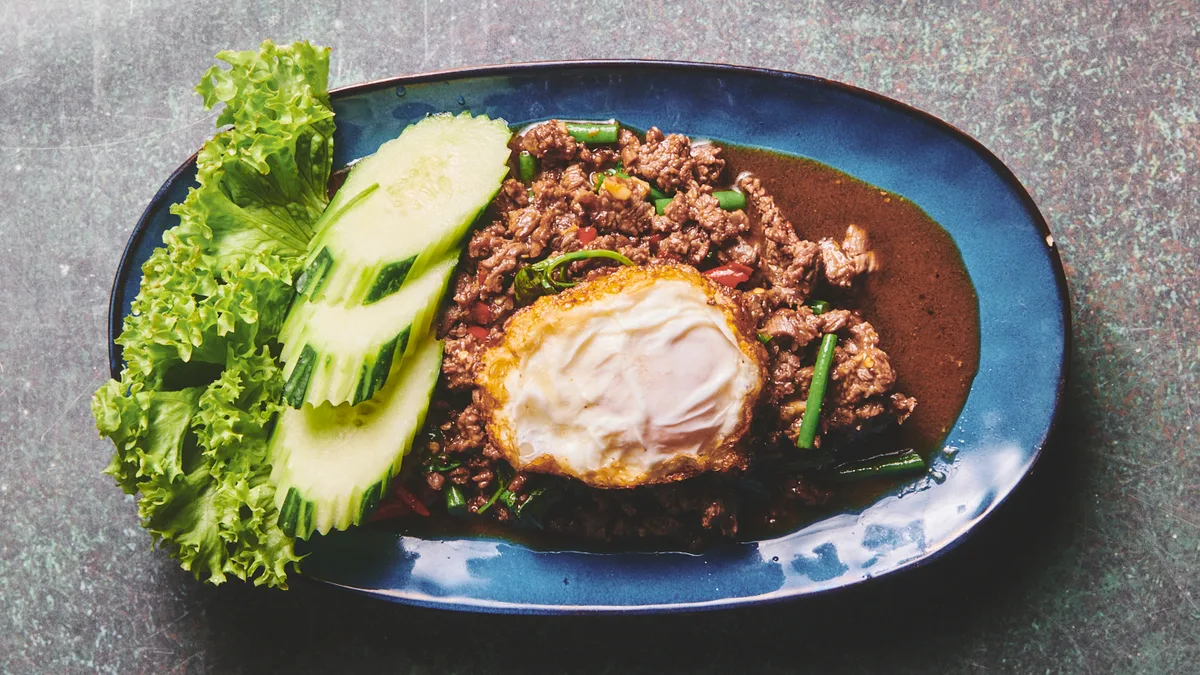 Pad Ka-Pao Kai Daw  🌶️  🌶️  🌶️