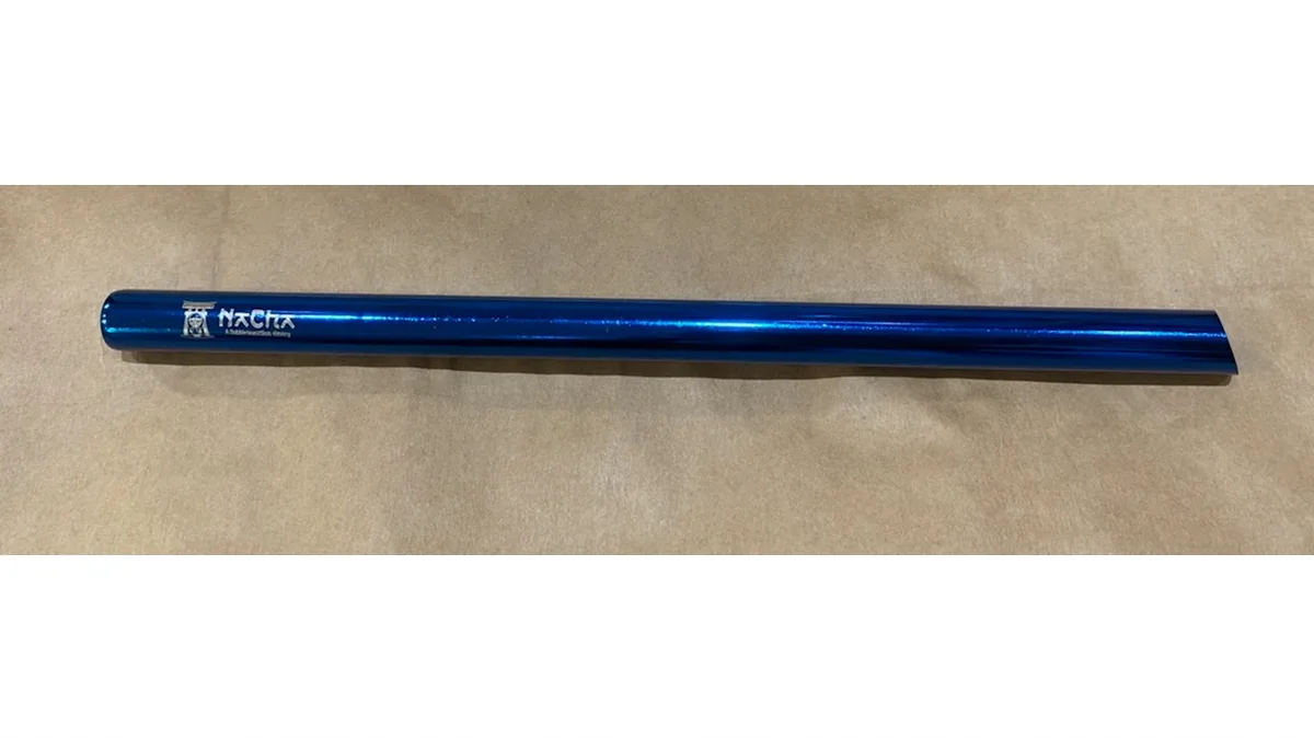 Blue metal straw
