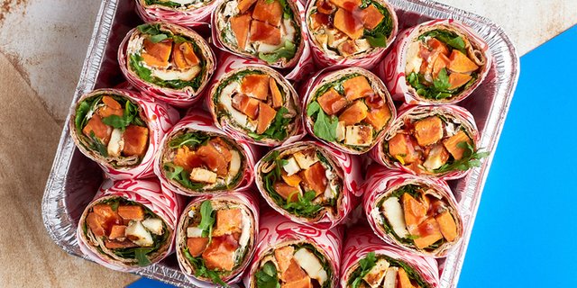 Sweet Potato Halloumi Wrap Platter