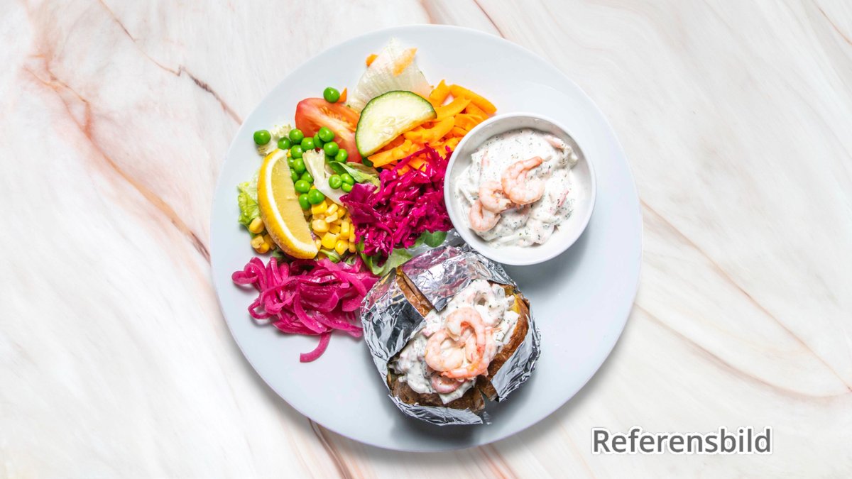 Bakad Potatis med Räkor