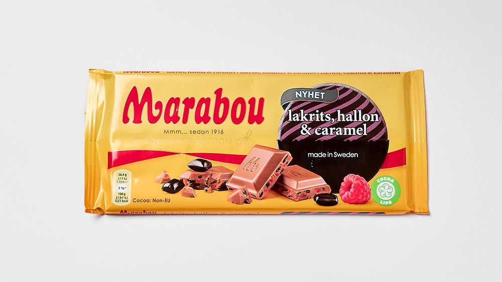 Marabou Lakrits, Hallon and Caramel 185 g