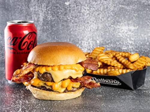 Combo Double Cheese Burger Cheddar Bacon
