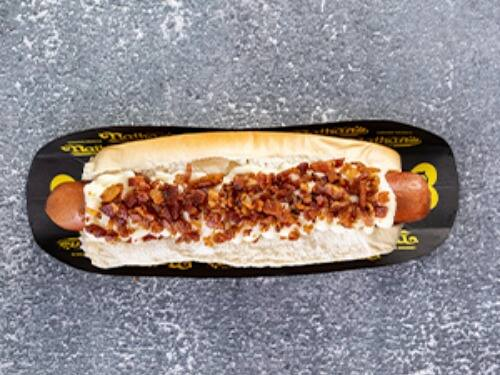 Hot Dog Nathans Catupiry e Bacon