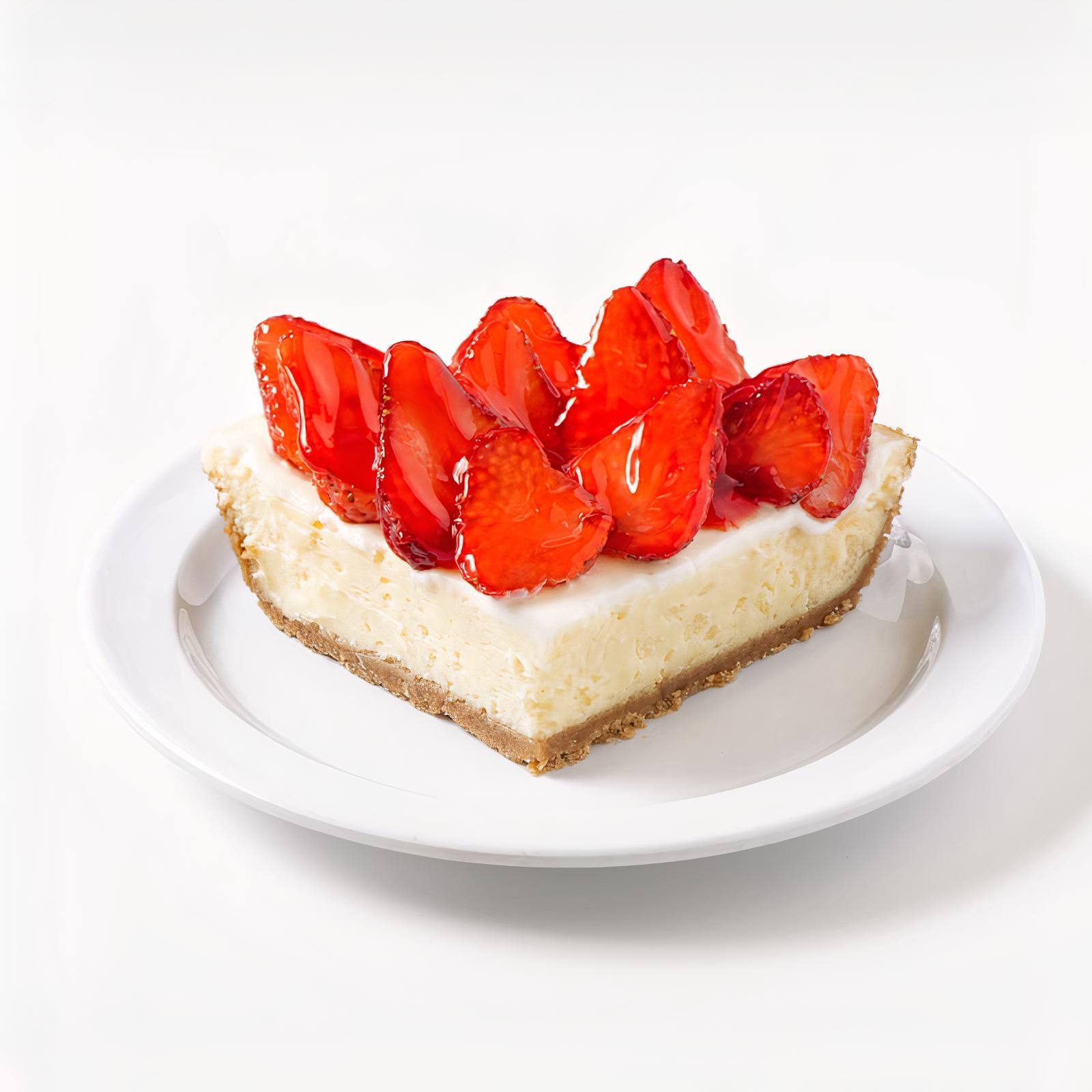 CHEESECAKE WITH STRAWBERRY TOPPING (SLICE)