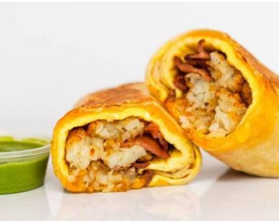 Bacon, Egg, and Cheddar Breakfast Burrito