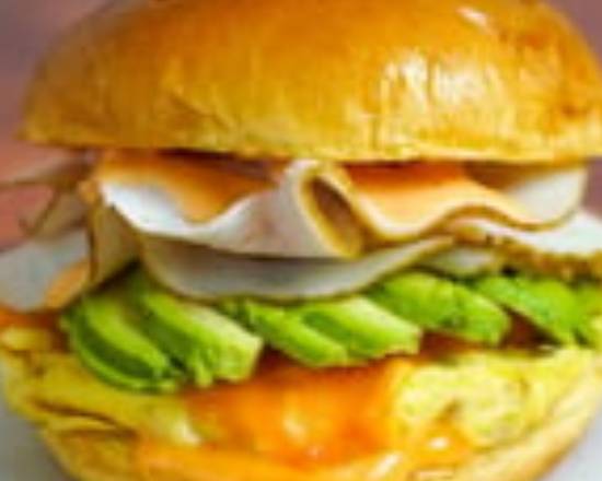 Brioche, Smoked Turkey, Avocado, Egg, and Cheddar
