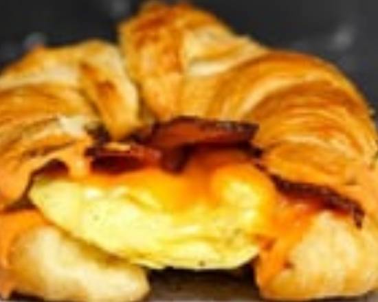 Croissant, Bacon, Egg, and Cheddar