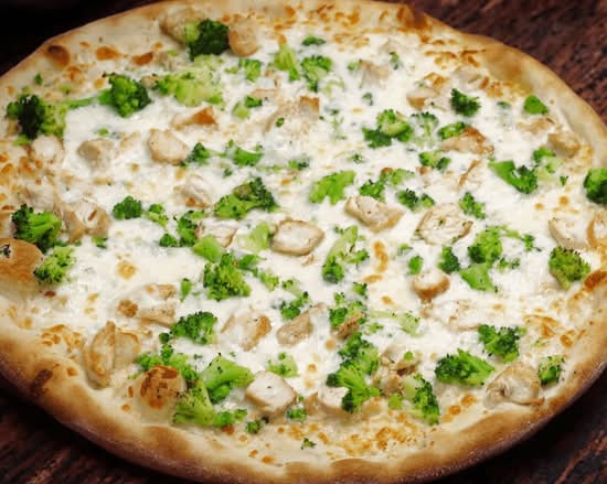 Chicken Broccoli Alfredo Pizza
