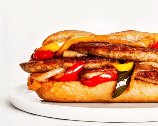 Sausage Pepper and Onion Sandwich