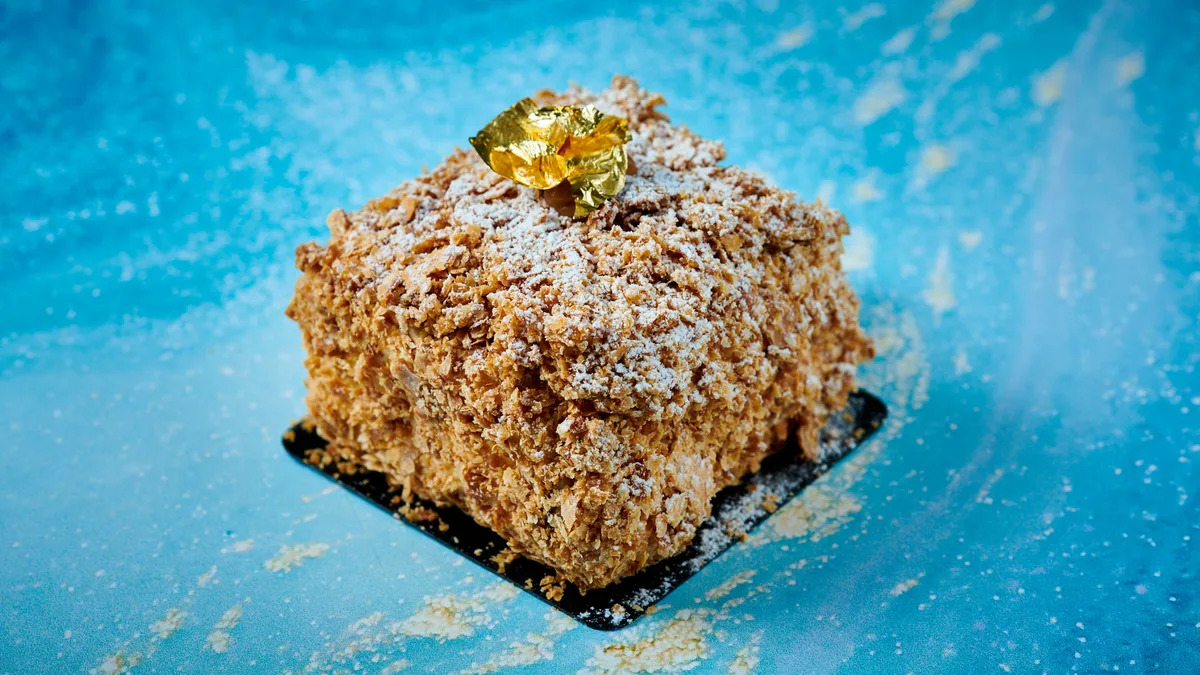 Mille Feuille Parfait Vanilla Madagascar with Caramel and Caramelized Hazelnut