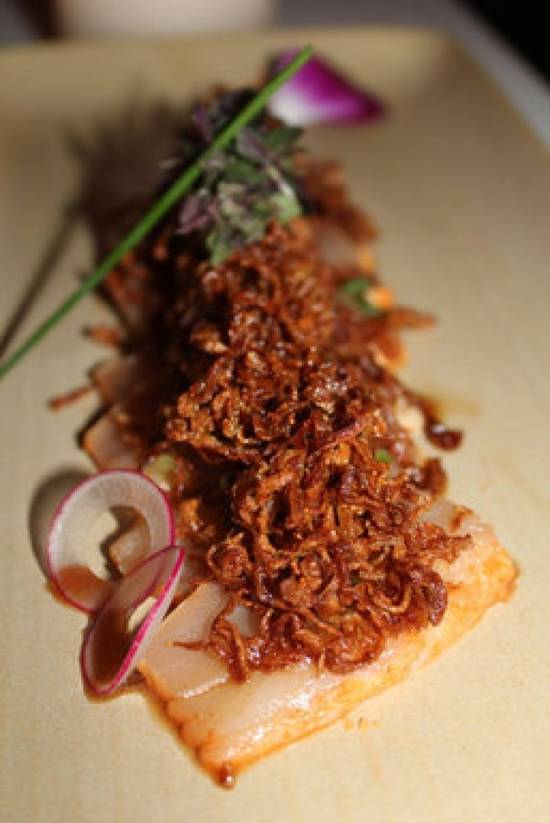 Albacore with Crispy Onions