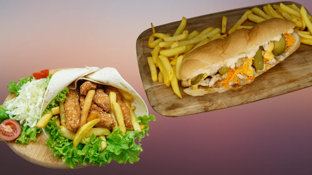 Crunchy chicken wrap + Chicken cheese sendvič+