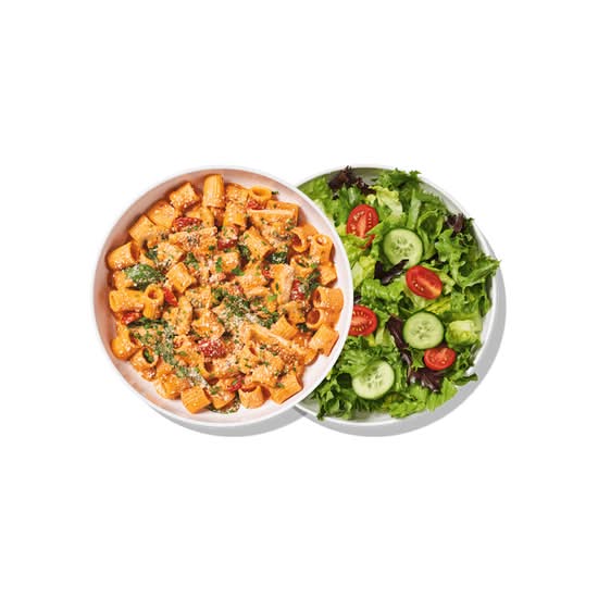 Rigatoni Rosa with Parmesan Chicken Duo
