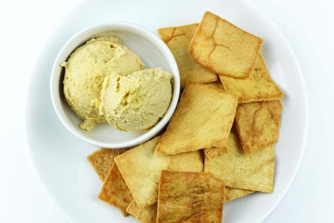 Baked Pita Chips and Hummus