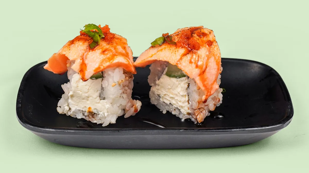 Flambéed Salmon Roll