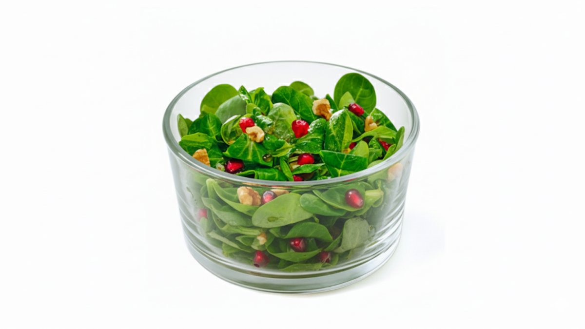 Lamb's lettuce with pomegranate seeds and walnuts