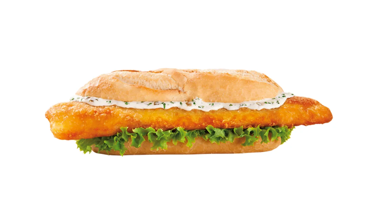 Coastal fried-fish baguette