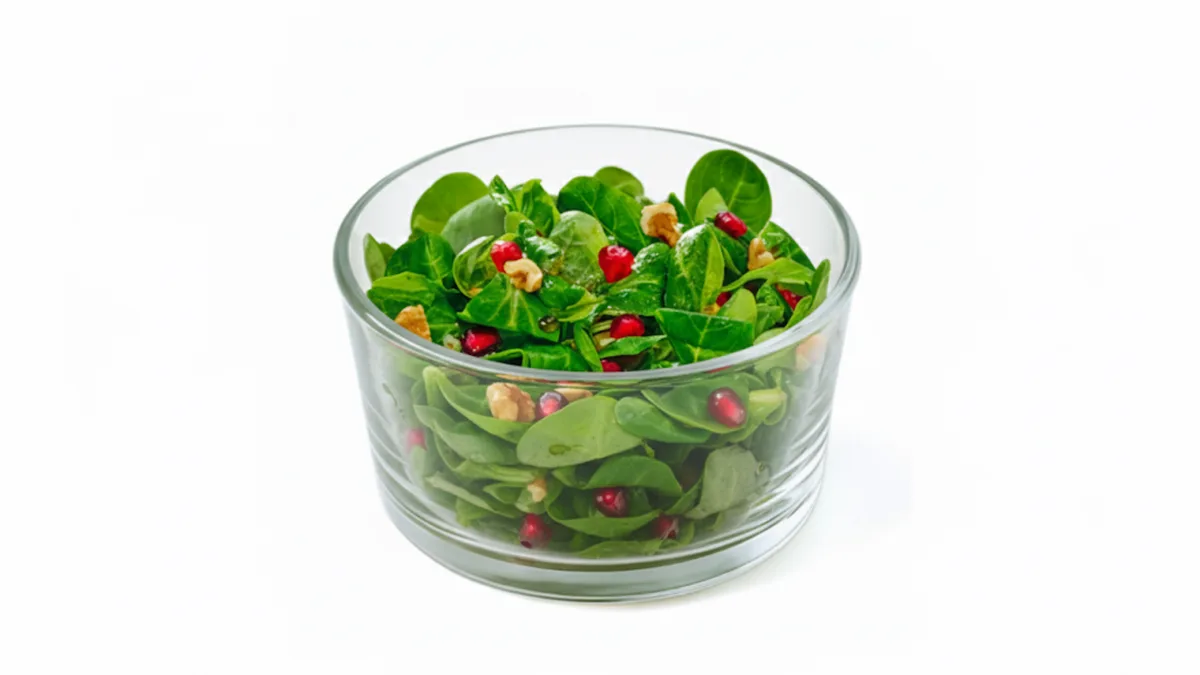 Lamb's lettuce with pomegranate seeds and walnuts