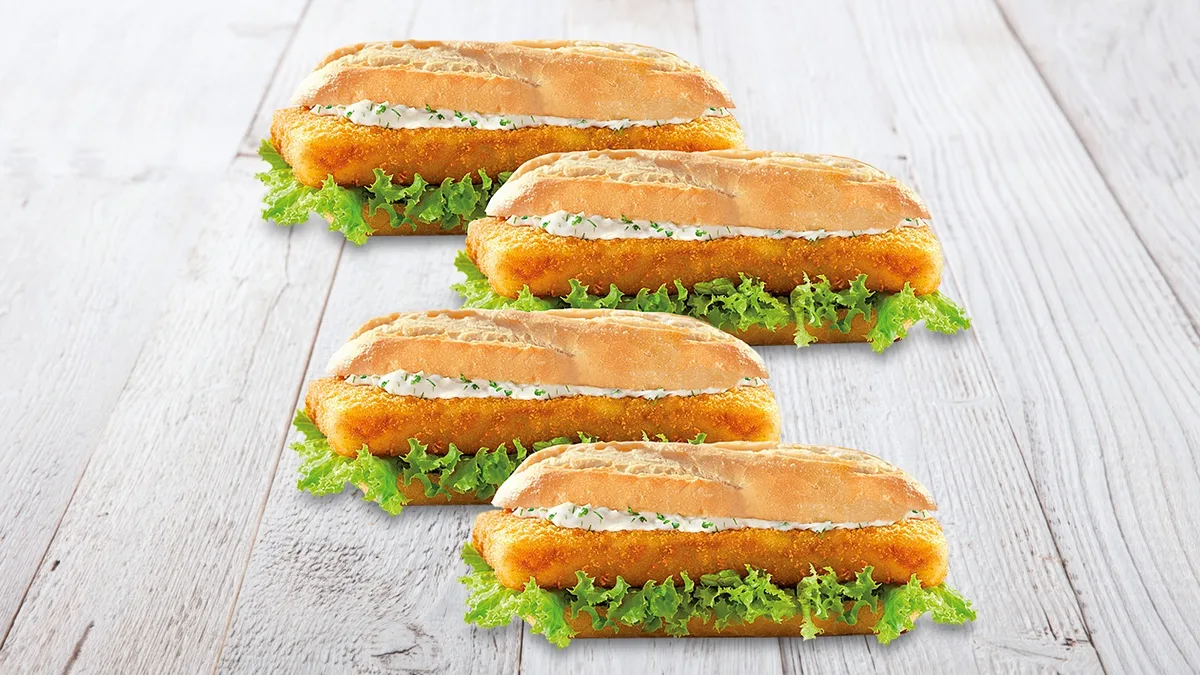 4x Fried fish baguette