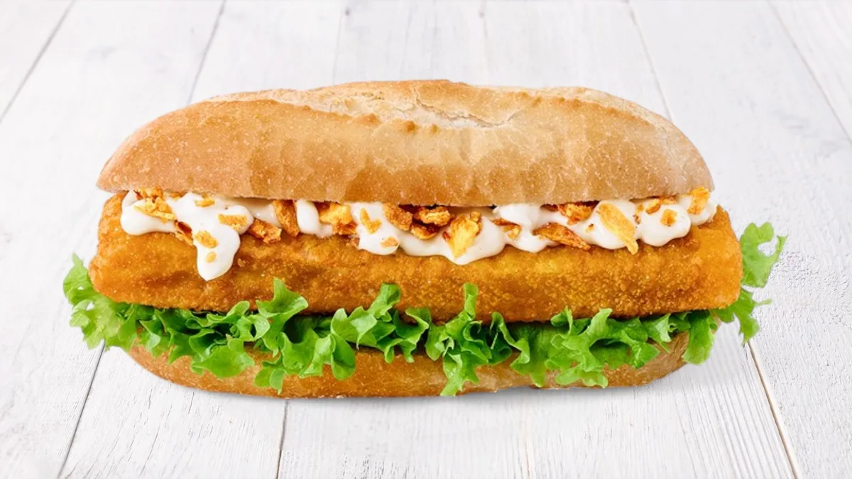 Baked fish baguette “Truffle”