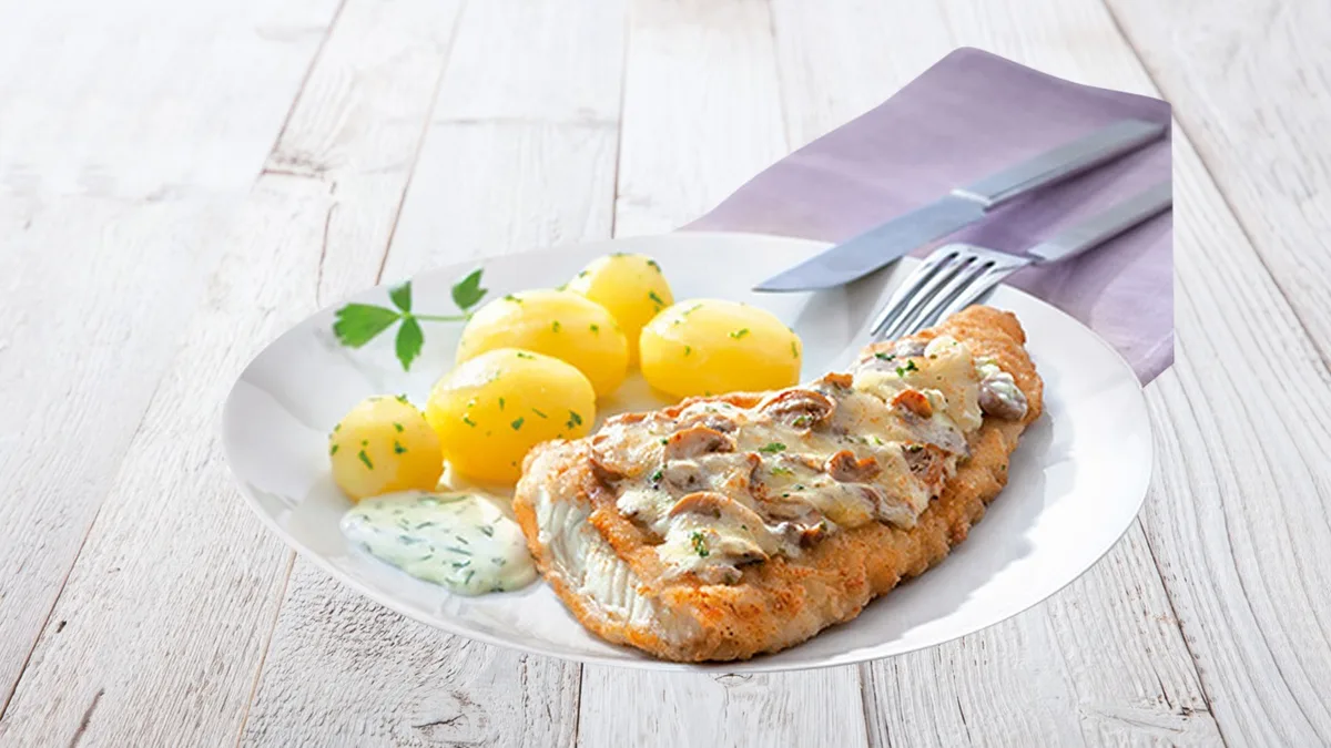 Pollock Fillet with Mushrooms
