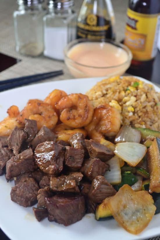 9. Hibachi New York Strip Steak and Shrimp