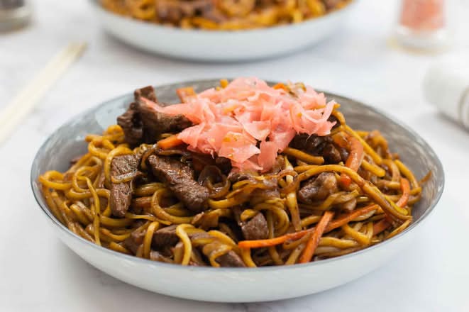 NY Strip Steak Yaki Soba