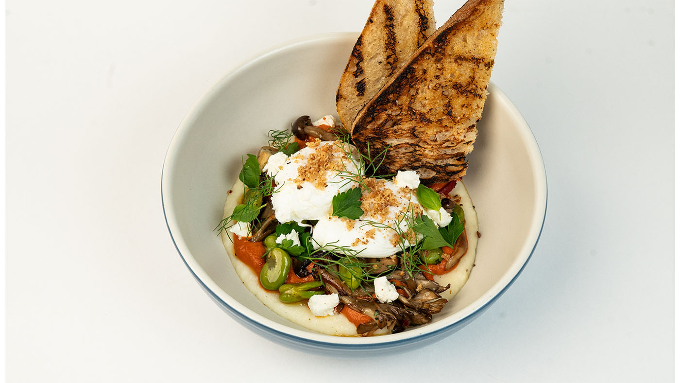 Poached Eggs and Polenta