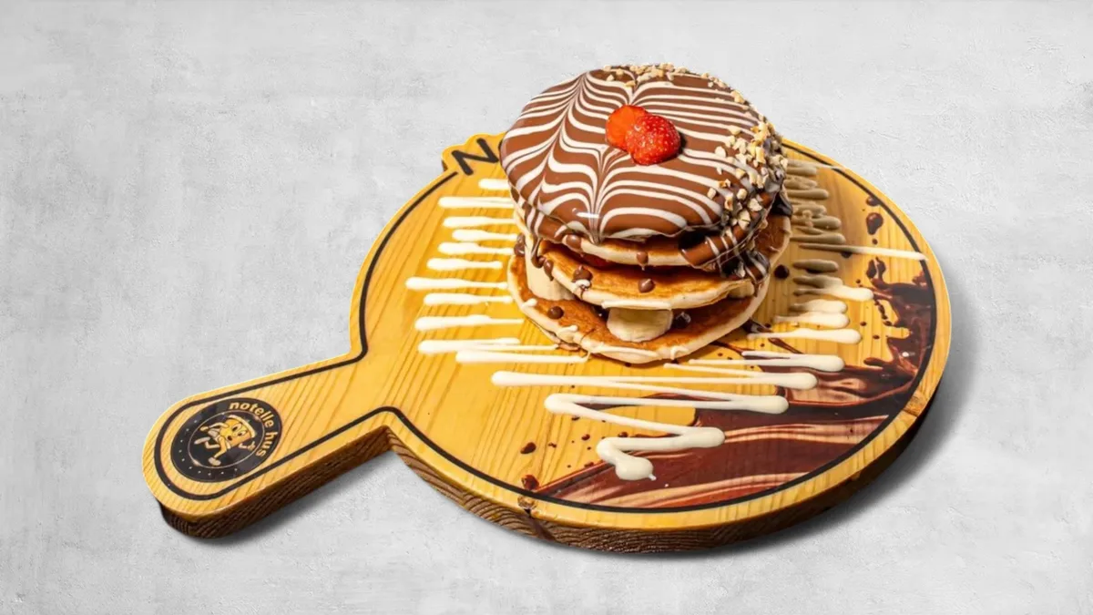 American pancakes med nutella